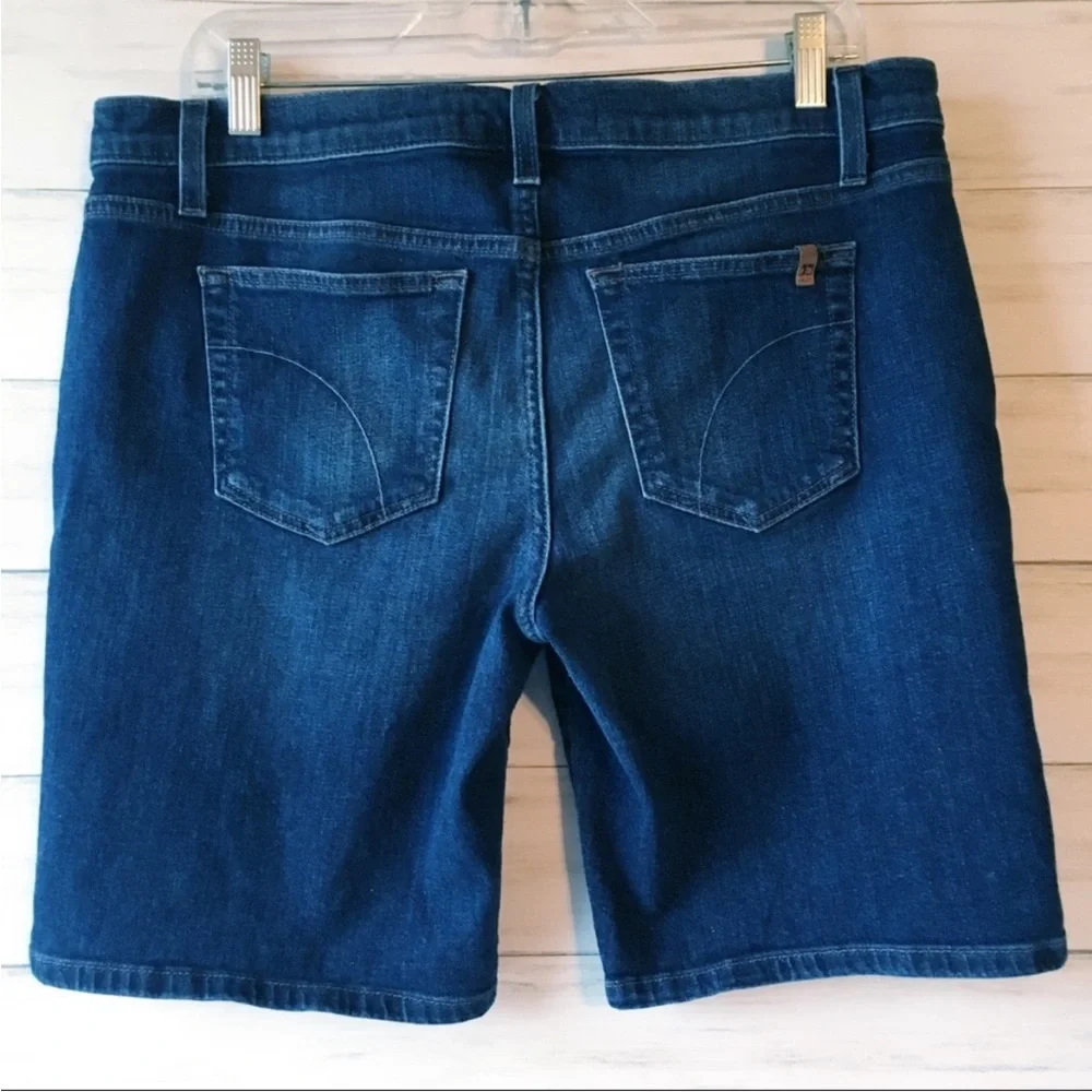Joe’s Dark Wash Blue Jeans Thea Denim Bermuda Roll Leg Shorts
